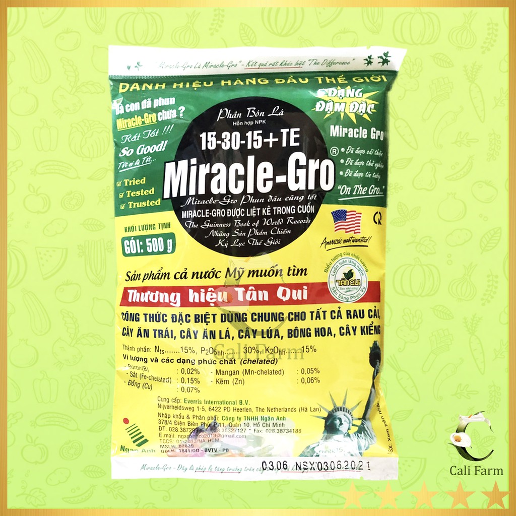 Phân bón lá Miracle Gro 15-30-15+TE ( 500g) dưỡng hoa lan, hoa hồng