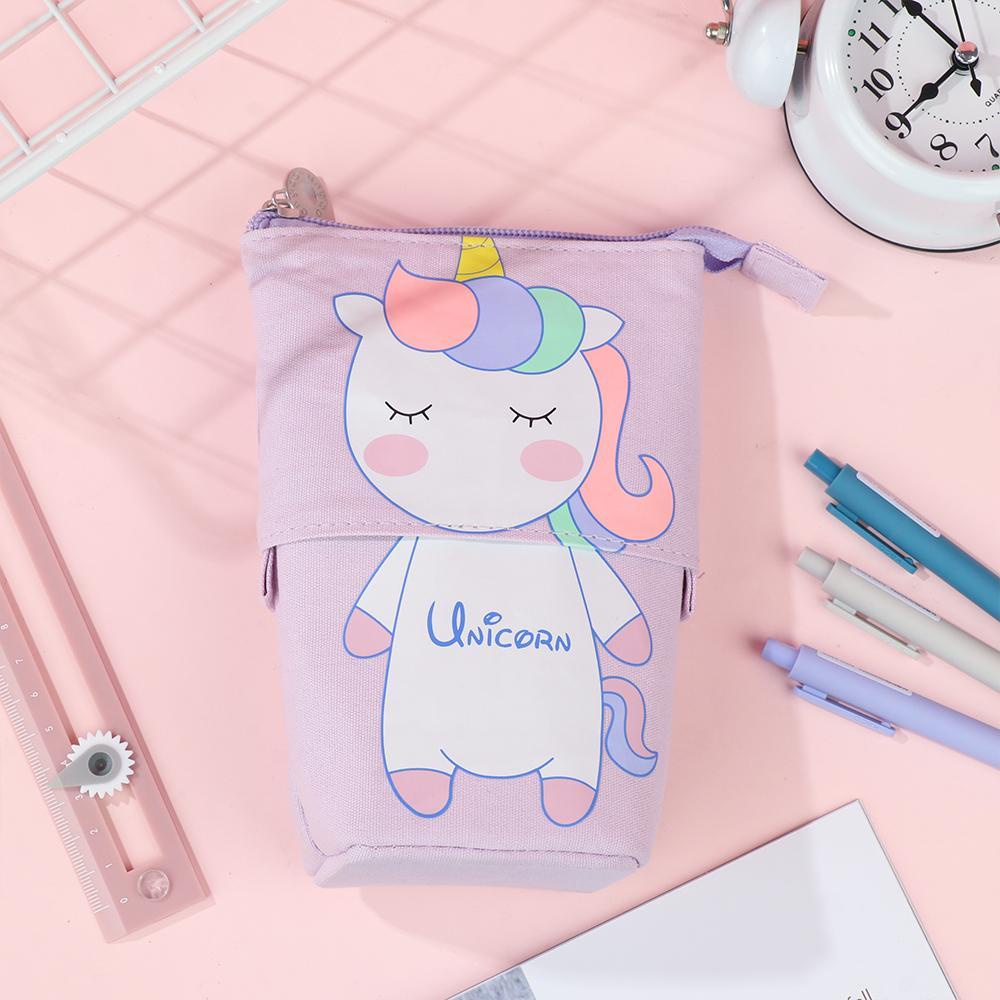 Túi Đựng Bút Họa Tiết Mèo Có Khóa Kéo Sức Chứa Lớn Thời Trang