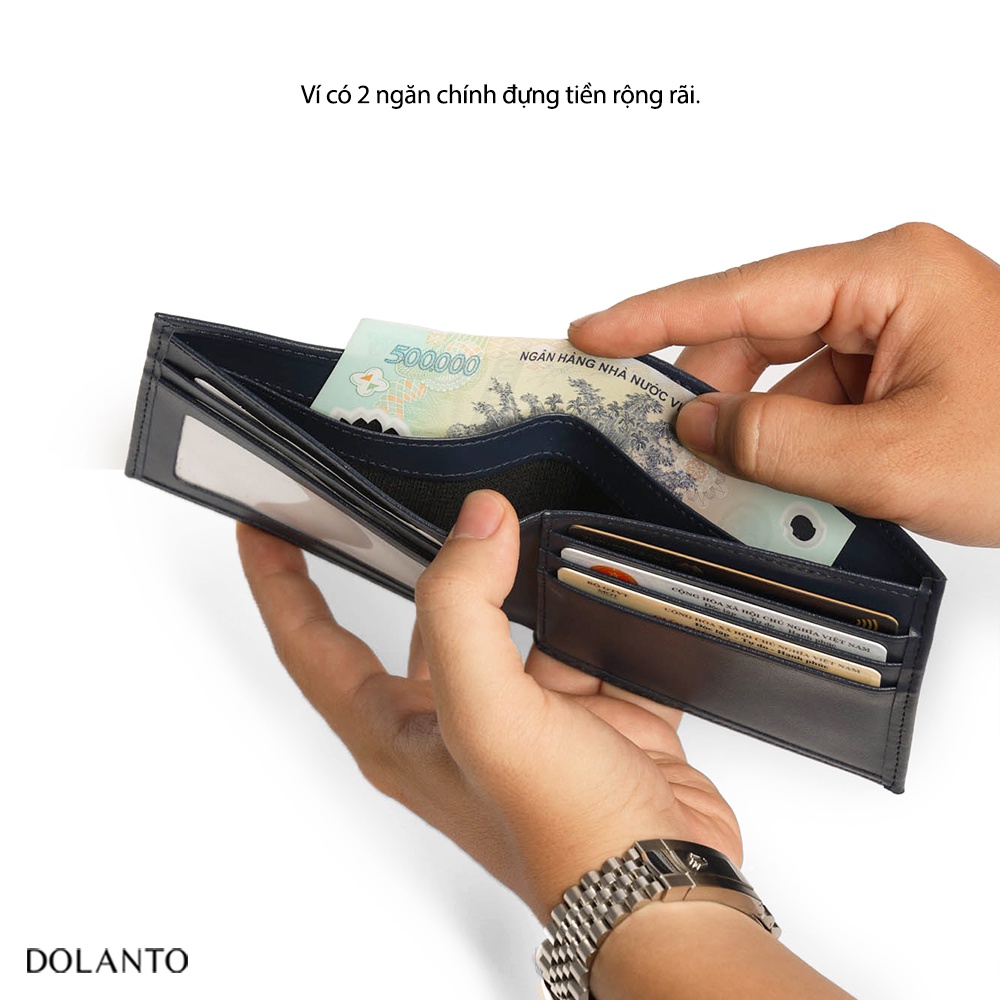 Ví Nam Da Thật MOSCOS Da Swift Nhập Khẩu Cao Cấp Unisex Nam Nữ Thương Hiệu DOLANTO
