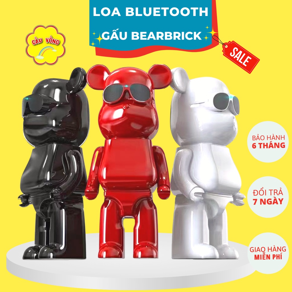 Loa Bluetooth nghe nhạc hình gấu Bearbrick, Chống thấm Nước, Chống va đập, Nghe nhạc chuyên Bass, Âm thanh trầm