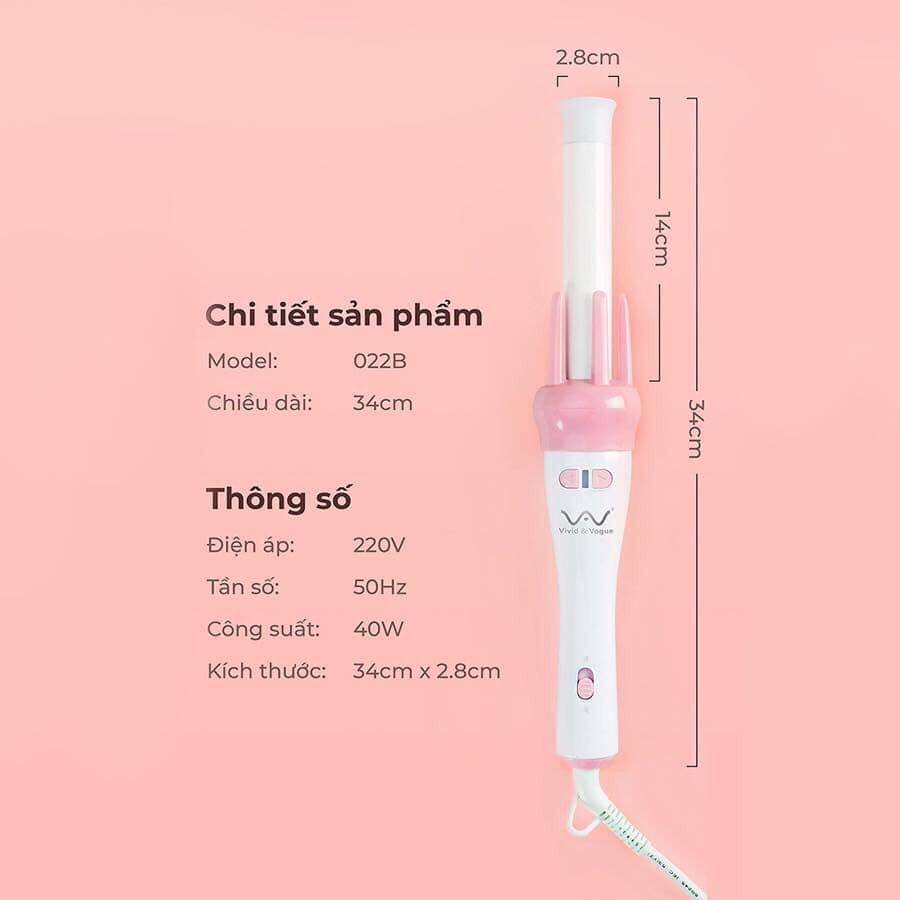 MÁY UỐN TÓC VIVI , MÁY LÀM XOĂN XOAY TỰ ĐỘNG 360 VIVID &amp; VOGUE HÀN QUỐC