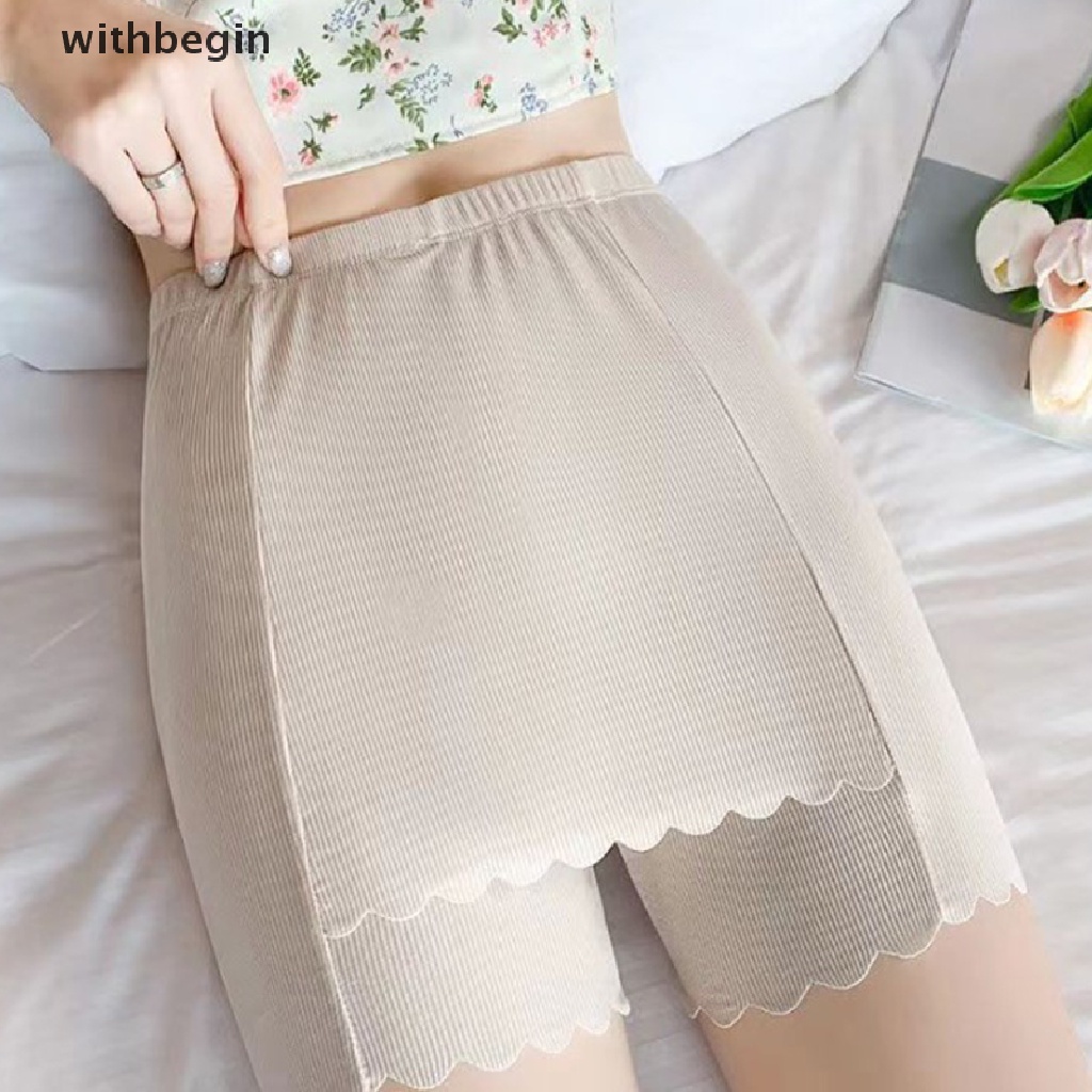 Quần Short Boxer Eo Cao Bằng Lụa Mát Hai Lớp Không Đường May Co Giãn Mẫu Mới Thời Trang Mùa Hè Dành Cho Bạn Nữ