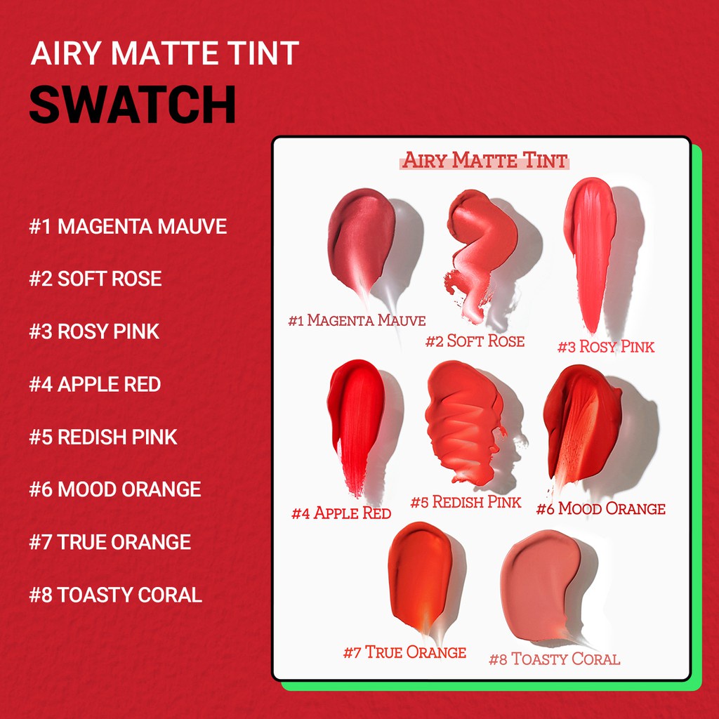 [Mã COSIF03 giảm 10% đơn 400K] Son tint dạng lì siêu nhẹ môi innisfree Airy Matte Tint 3.8g