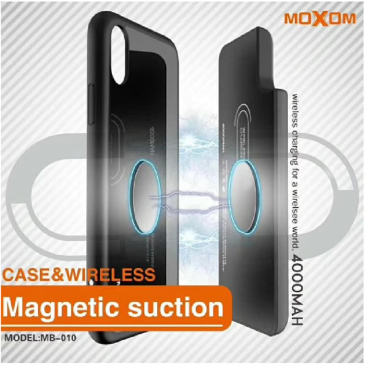SẠC KHÔNG DÂY NAM CHÂM MOXOM MB-010-4000 MAh VÀ ỐP NAM CHÂM MOXOM CAO CẤP