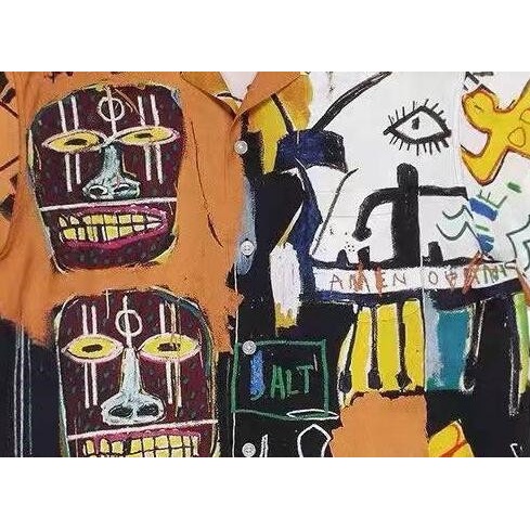 Áo Sơ Mi Ngắn Tay Plus Size Họa Tiết Graffiti WACKO MARIA Cho Nam Nữ