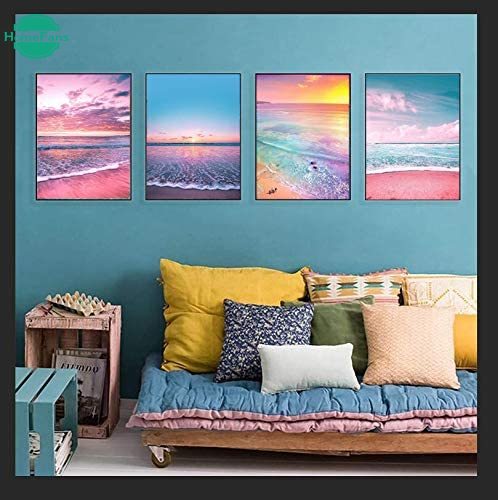 Bộ Tranh Đính Đá 5d Tự Làm Họa Tiết Bãi Biển 30x40cm