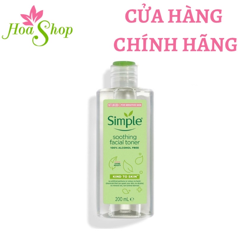 [NEW]Nước hoa hồng Simple Kind-to-Skin Soothing Facial Toner 200ml