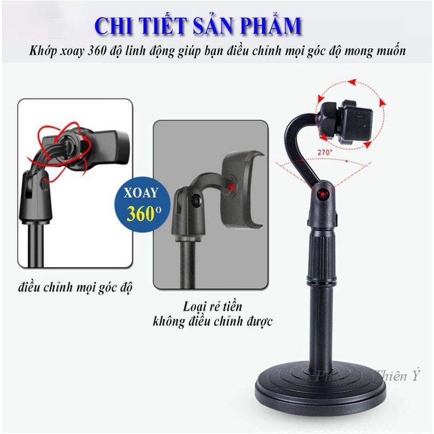 Giá Đỡ Điện Thoại Để Bàn, Livestream, Học Online, Quay Phim, Ghi Hình Có Thể Điều Chỉnh Độ Cao, Xoay 360 Độ