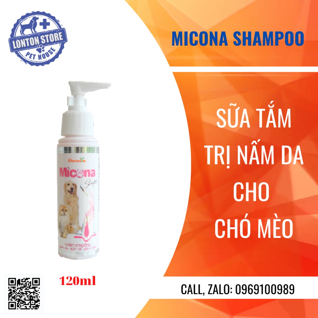 [DIỆN MẠO MỚI ] VEMEDIM Sữa Tắm Mèo Phòng Nấm Da, Viêm Nang Lông Micona Shampo  120ml - Lonton Store