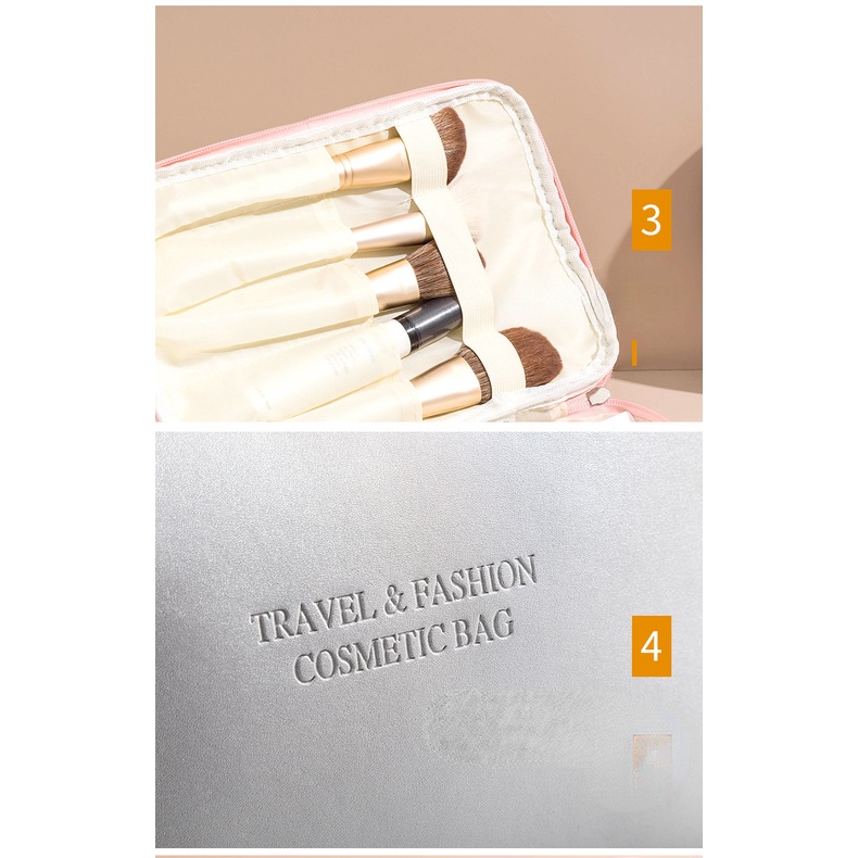 Túi Đựng Mỹ Phẩm Bằng Da PU Chống Thấm Nước Tiện Lợi Khi Đi Du Lịch