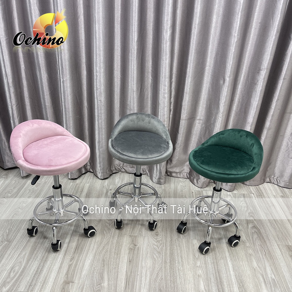 Ghế Spa, Ghế Trang Điểm Xoay Nâng Hạ Điều Chỉnh Độ Cao Thấp Từ 40-55Cm Mẫu Tựa Thấp Sang Chảnh (Ảnh Thật)
