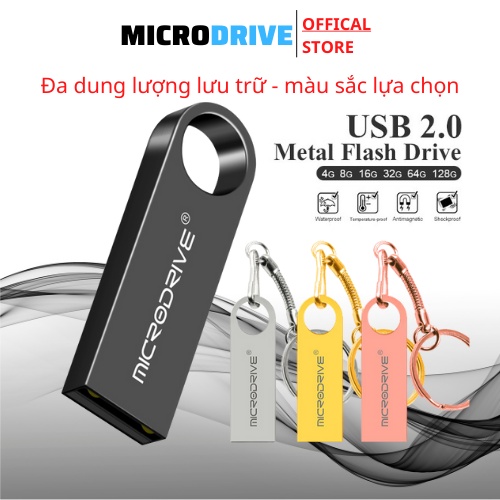 USB 64gb 32gb 16g 2.0 chống nước MICRODRIVE metal flash drive chính hãng MICRO hổ trợ cài win vỏ kim loại bão hành 1 năm