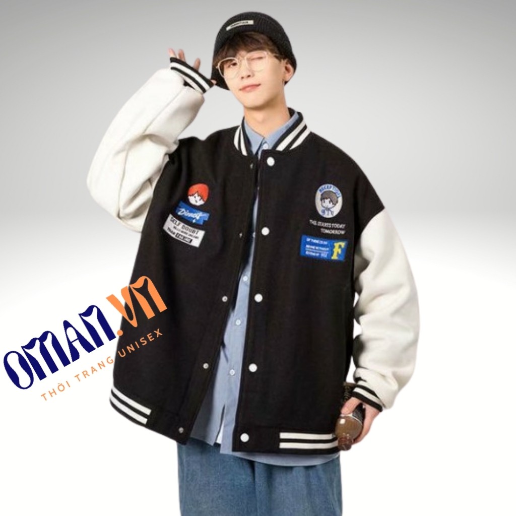 Áo khoác bomber nỉ IN DINNER form rộng Unisex Áo bomber nỉ Cardigan trần bông trẻ trung Oman | BigBuy360 - bigbuy360.vn