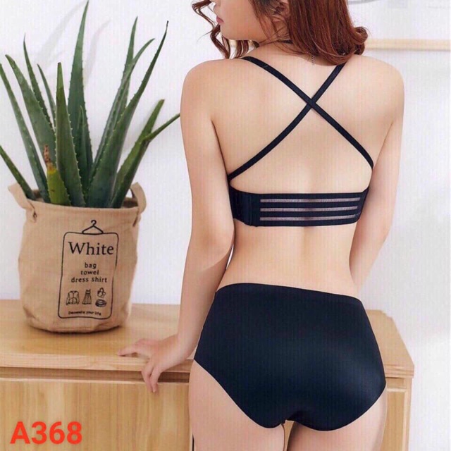 Áo ngực su hở lưng trong suốt dây rút cao cấp, mút bàn tay siêu dày Tạo khe Chữ V Tự Nhiên 368