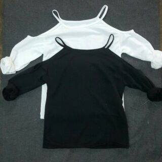 Áo yếm tay dài khoét vai