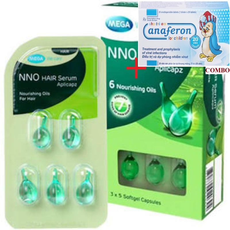Combo Chim cánh cụt Nga+ Serum dưỡng tóc NNO hair hộp 3 vỉ x 5 viên