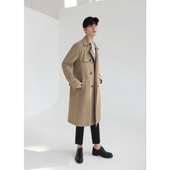 Áo Khoác Măng Tô Dáng Dài Cao Cấp Basic Cho Nam