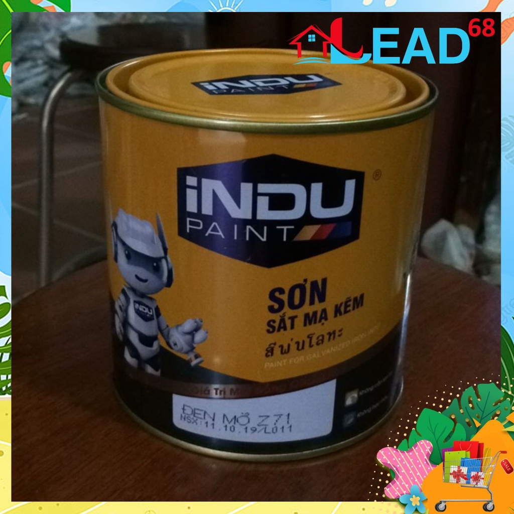 Sơn sắt mạ kẽm indu đen nhám, đen mờ