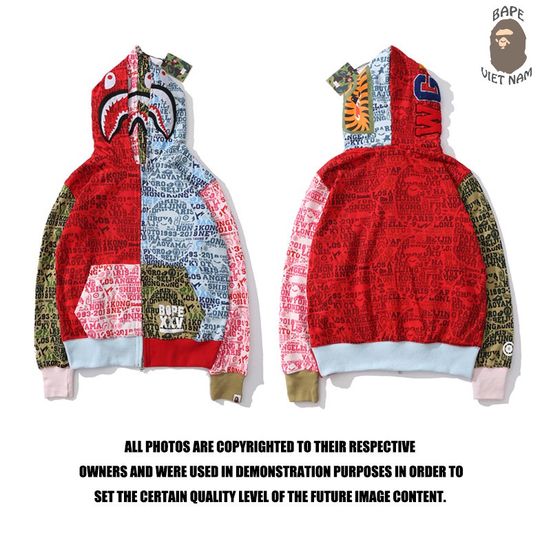 [ODER] Jacket Bape Shark 2 mũ fullzip , Áo khoác Hoodie Bape Cá Ngáo | BigBuy360 - bigbuy360.vn