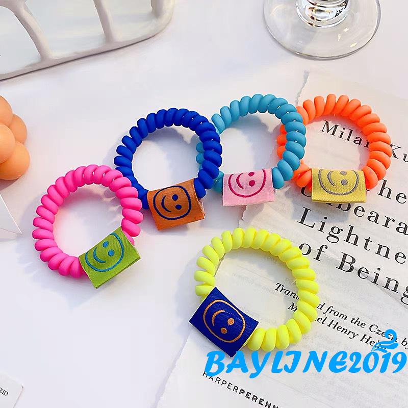 Dây buộc tóc co giãn hình mặt cười màu sắc ngọt ngào thời trang cho nữ