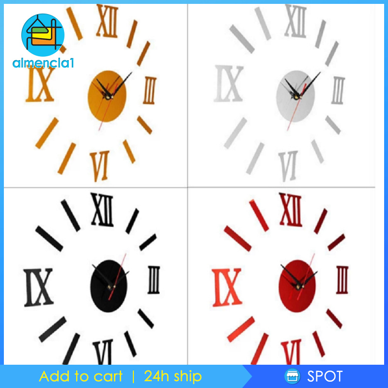 Đồng Hồ Dán Tường Almencla1 3d Cho Phòng Khách Phòng Ngủ