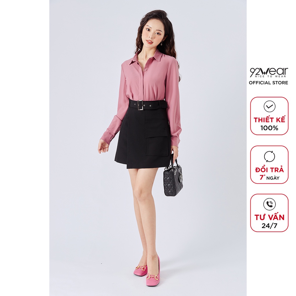 Chân váy ngắn 92WEAR thiết kế thanh lịch túi ốp trẻ trung JAA1206 | BigBuy360 - bigbuy360.vn