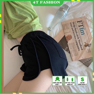 Quần đùi nữ mặc ở nhà 4T FASHION cao cấp cạp chun màu trơn chất Umi form chuẩn tôn dáng