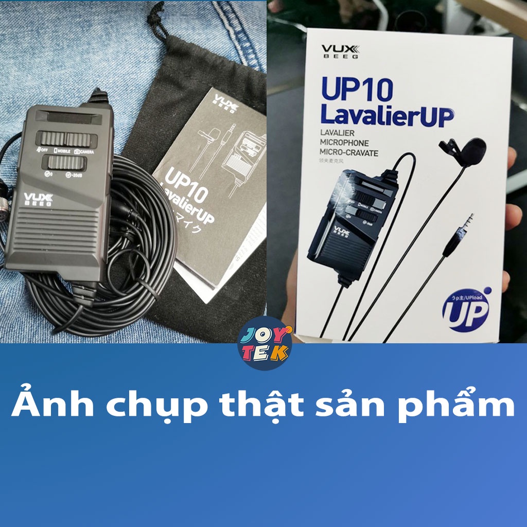 Micro thu âm Plextone VUXBEEG UP10, micro cài áo ghi âm đa hướng cho điện thoại/máy tính DSLR chất lượng cao