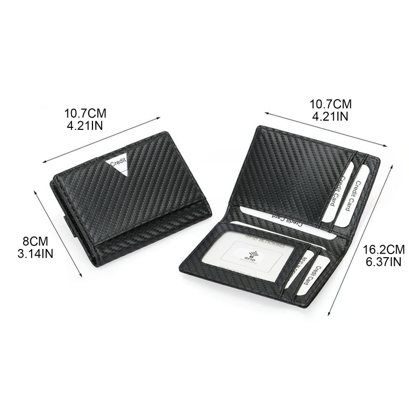 Ví Đựng Tiền Chống Trộm RFID Bằng Sợi Carbon Cổ Điển Cho Nam