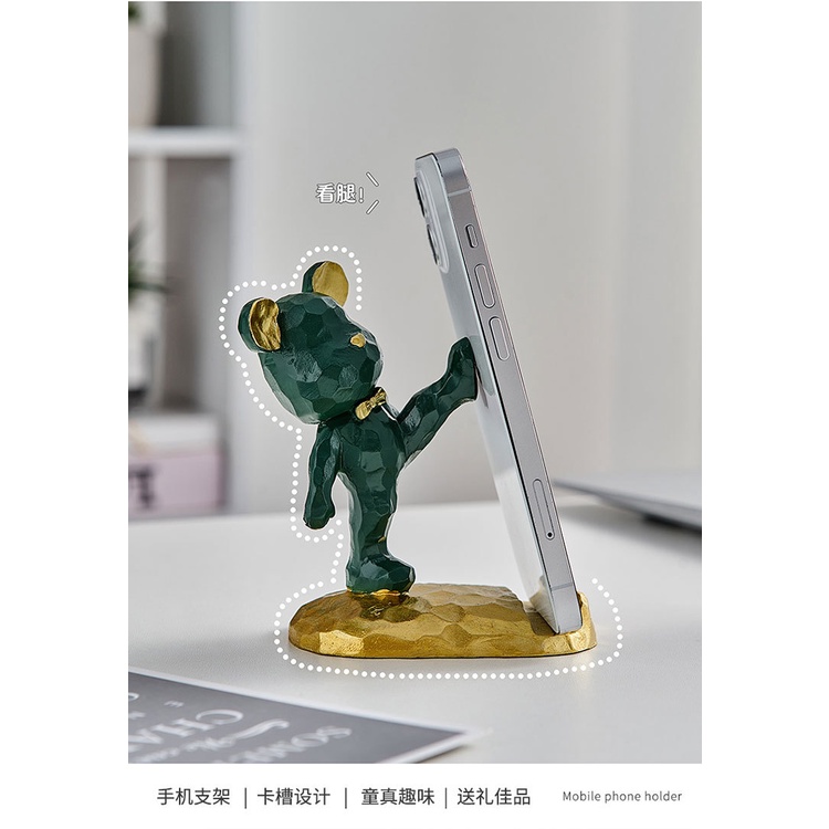 Giá đỡ điện thoại Gấu, giá đỡ điện thoại để bàn Gấu Bạo Lực dễ thương quà trang trí góc làm việc thêm sáng tạo