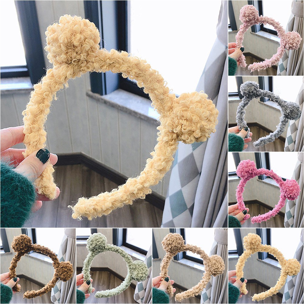 Cài Tóc Rửa Mặt Hình Tai Gấu Vải Lông Kiểu Hoạt Hình Dễ Thương Phong Cách Hàn Quốc Dành Cho Bạn Nữ