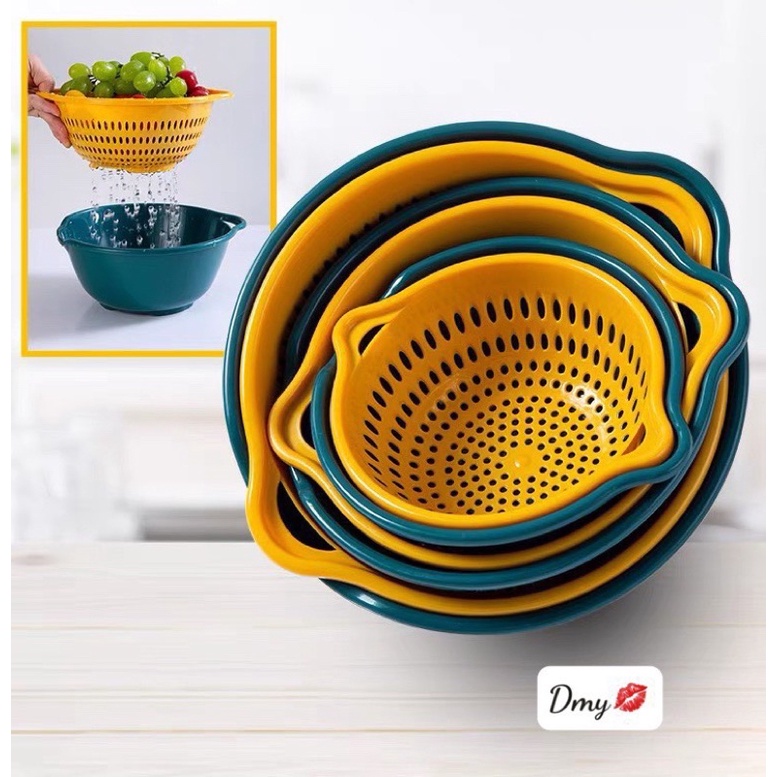Set rổ xanh-vàng