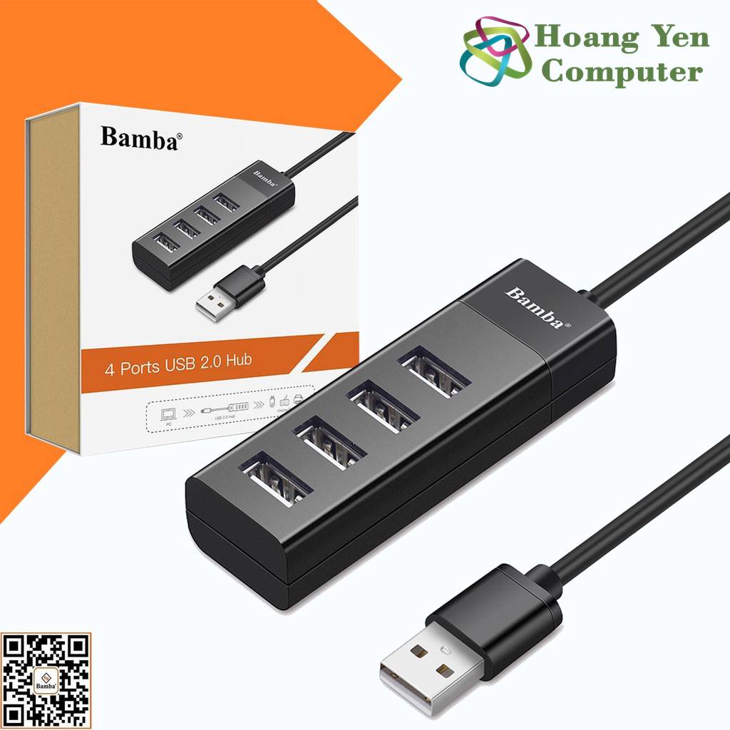 Hub USB 4 Cổng Bamba B1 2.0, Bamba B3 30 chính hãng - BH 12 Tháng - Hoàng Yến Computer