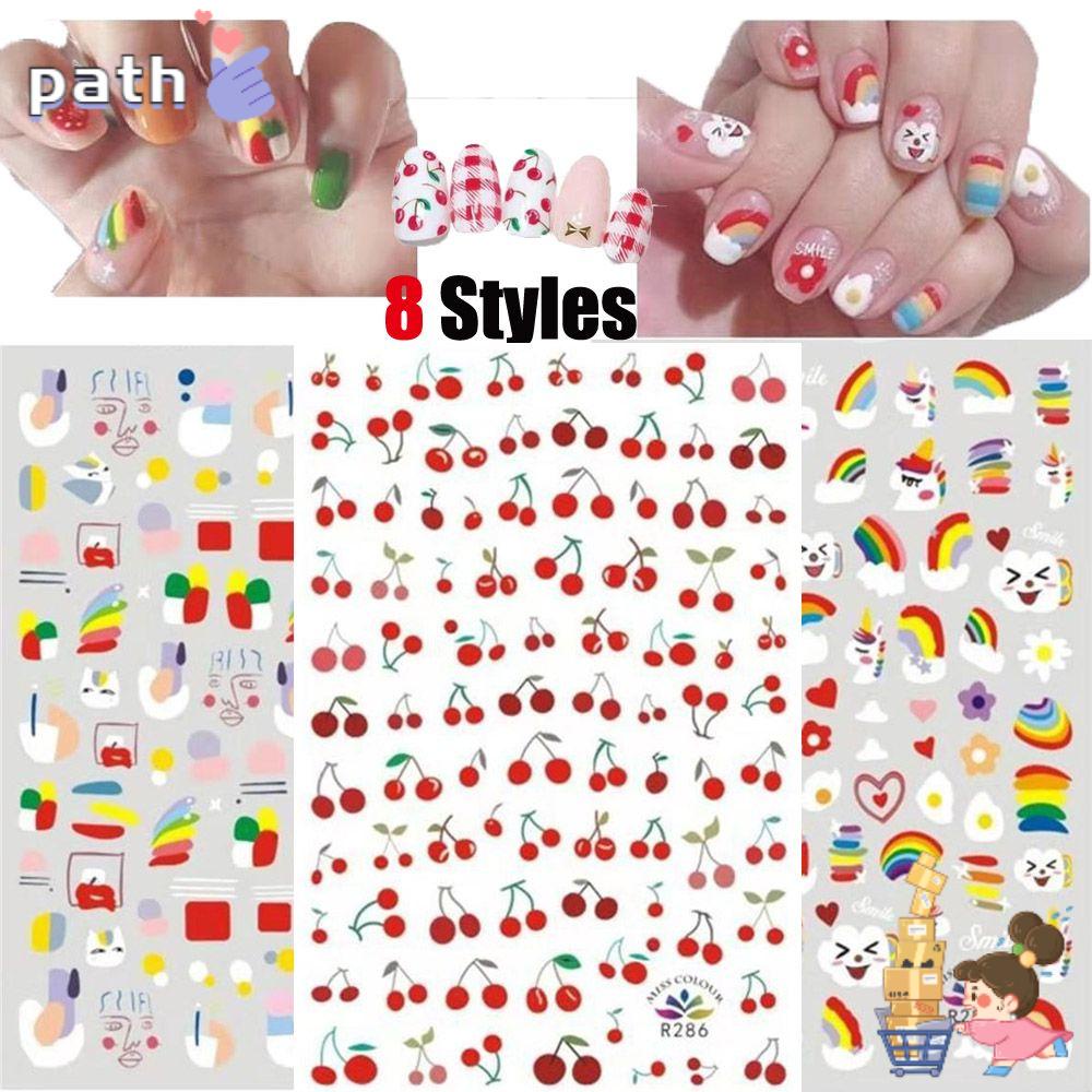 Sticker Dán Móng Nghệ Thuật Họa Tiết Cầu Vồng Mới