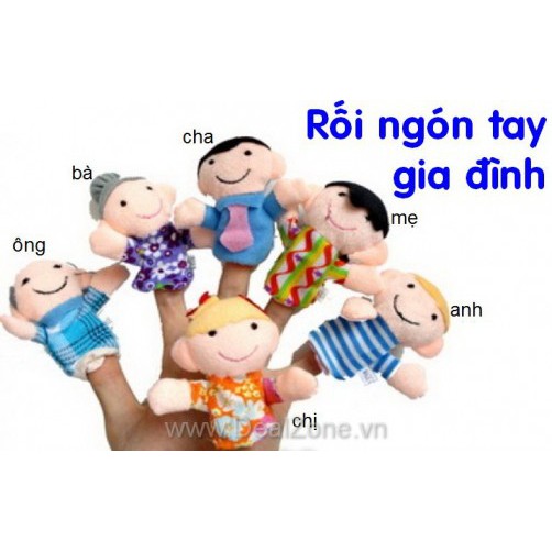 Set rối ngón tay 6 thành viên trong gia đình