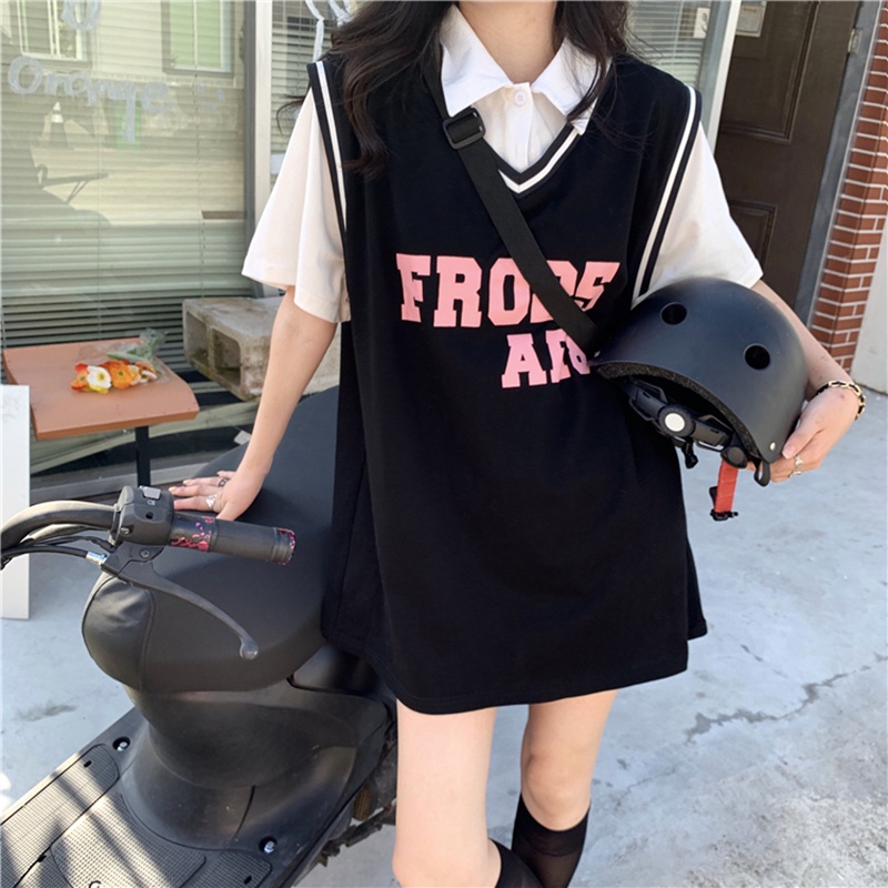 Áo polo Ngắn Tay Form Rộng Phong Cách Hàn Quốc Thời Trang Dành Cho Nữ