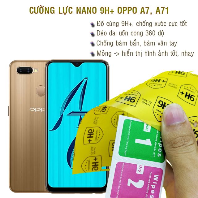 Dán cường lực nano dẻo Oppo A7, Oppo A71