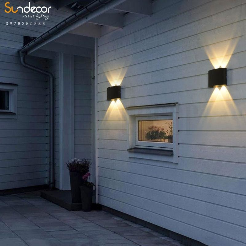 Đèn tường 2 đầu ,đèn hắt tường sân vườn,cầu thang-4W-6W-8W