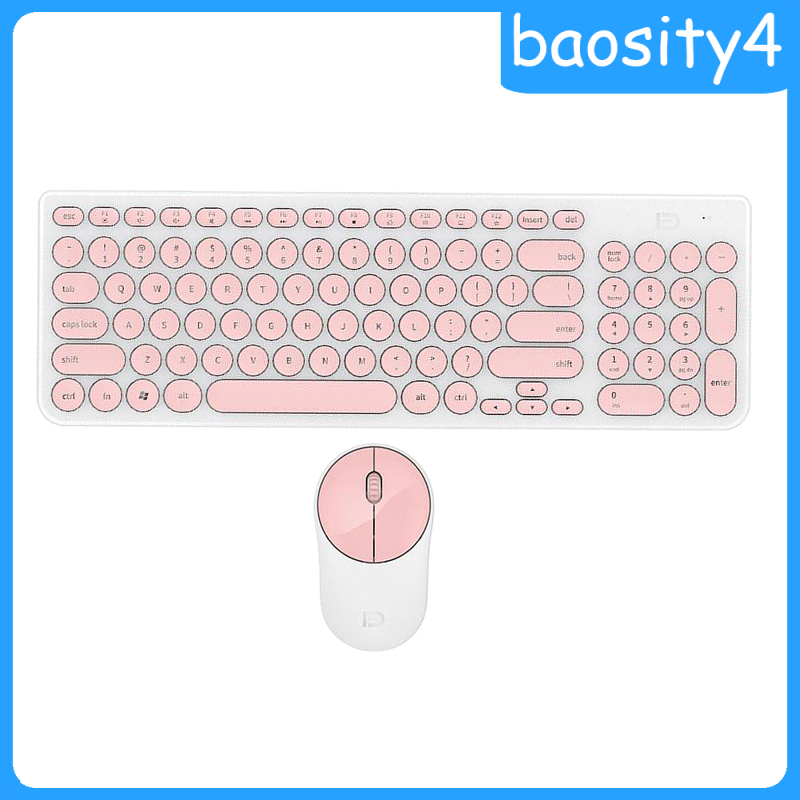 Combo Bàn Phím + Chuột Không Dây 2.4g Màu Xanh Lá Retro