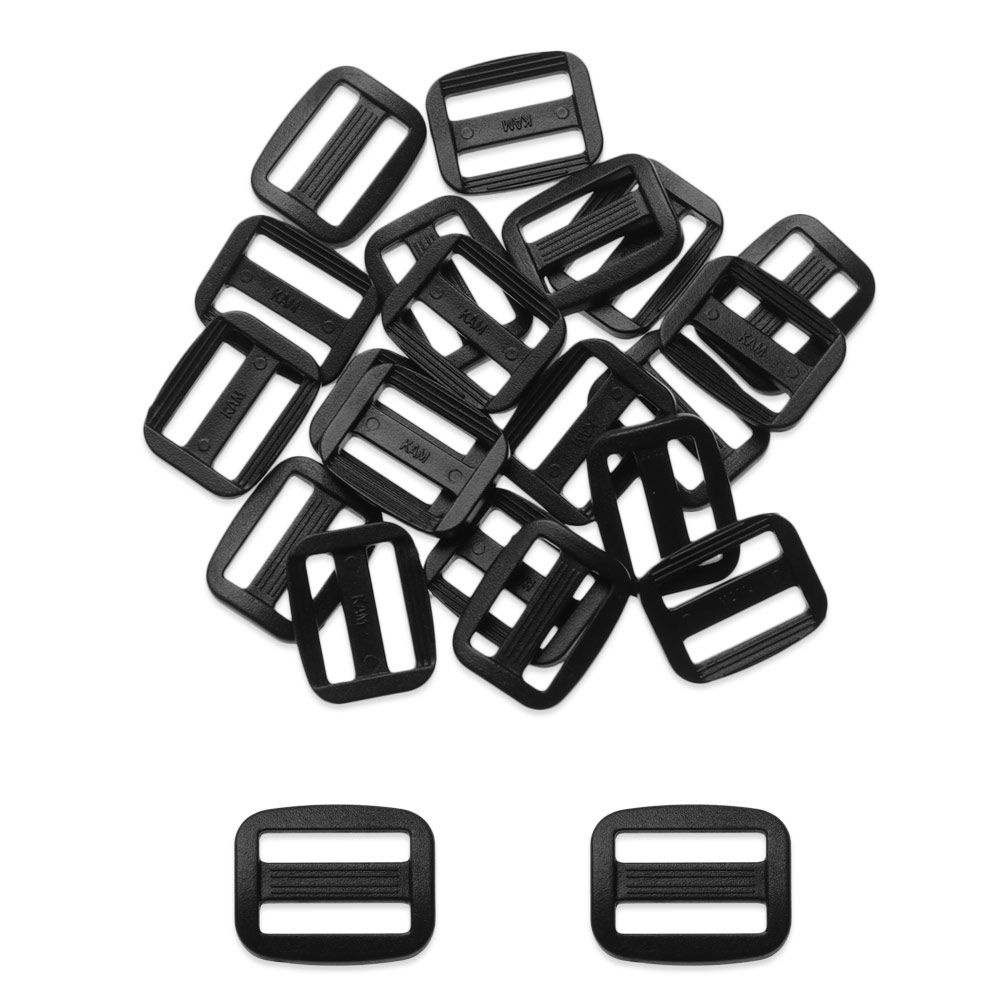 Bộ 20 Khóa Cài Nhựa Màu Đen Có Thể Điều Chỉnh Kích Thước 15/20/25/32/38/50mm Cho Túi Xách