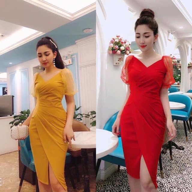 Váy Body Dự Tiệc Tay Lưới Cao Cấp (Kèm Hình Thật+video)