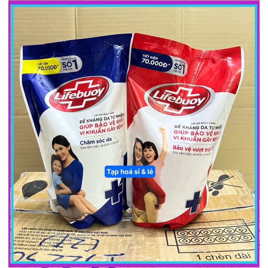 Túi tắm Lifebuoy xanh hoặc đỏ 800g