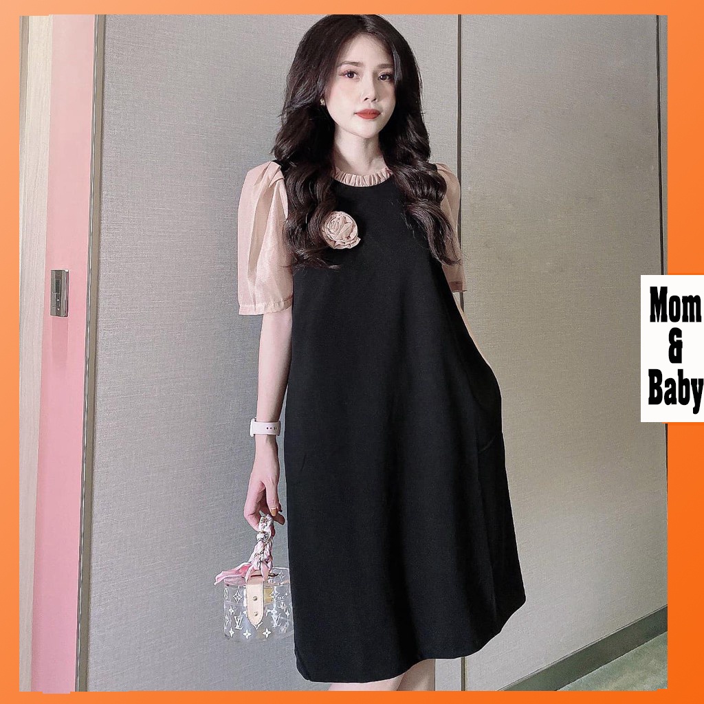 Váy bầu thời trang thiết kế M207 vải chéo thái freesize từ 45 đến 70kg