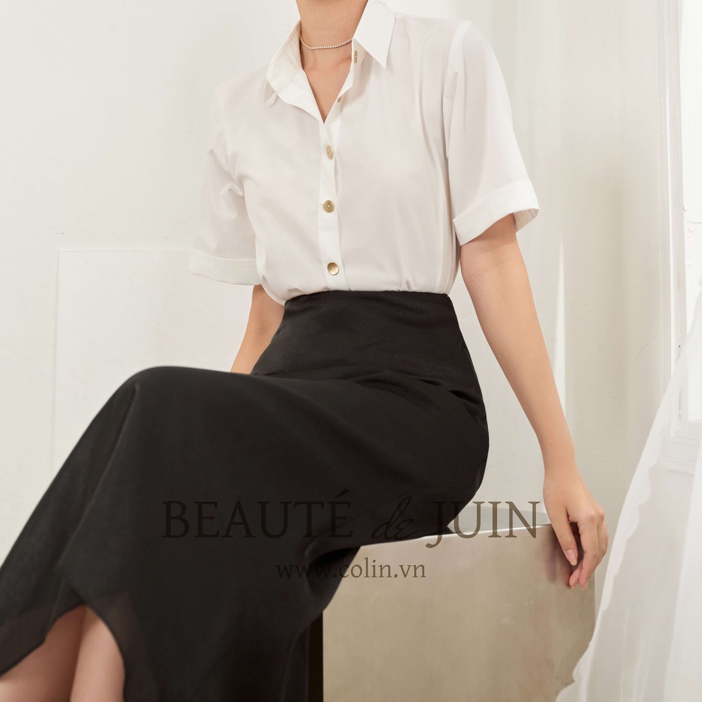 Áo sơ mi trắng nữ tay ngắn basic