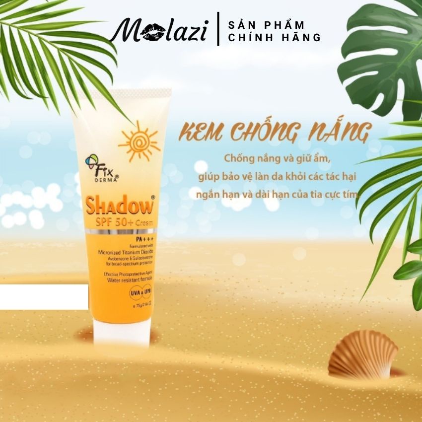 Kem chống nắng fixderma dưỡng ẩm kiềm dầu trắng da nâng tone lâu trôi 75gr molazi | BigBuy360 - bigbuy360.vn