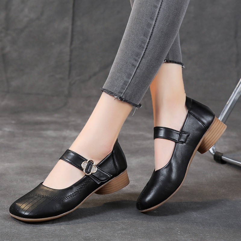 Giày Búp Bê Da Mũi Tròn Thời Trang Công Sở Dành Cho Nữ