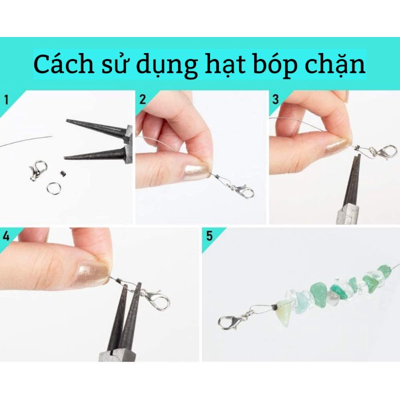 Hạt bóp chặn cố định hạt làm vòng_ Nguyên liệu trang sức handmade