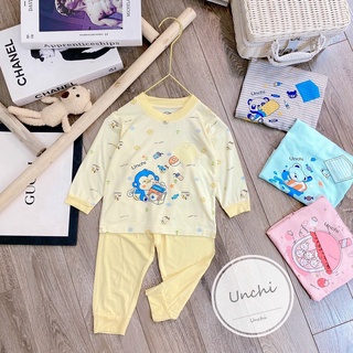 Đồ Bộ Dài Tay Unchi Bé Trai, Bé Gái Chất Cotton Gỗ Sồi Cao Cấp, Cổ Tròn, Bộ Dài Tay Thu Đông Cho Bé Namkidshop (QATE340)