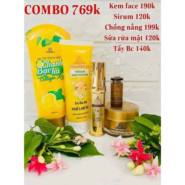 [Chính Hãng] Combo Dành Cho Da Mặt Collagen X3