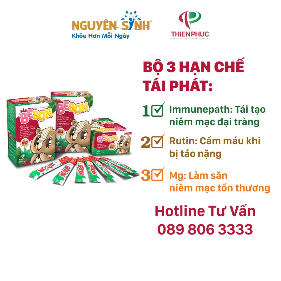 Cốm Bebon Giảm Táo Bón, Nhuận tràng, bổ xung chất xơ, tăng cường tiêu hóa.